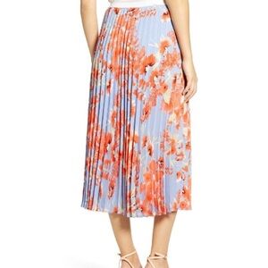 Halogen Cherry Blossom Floral Pleated Skirt M